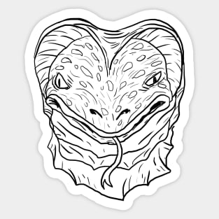 Scary Snake Monster Horror Black Lineart Sticker